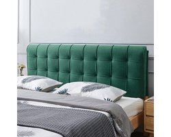 Hoofdbordkussen - Bed achterwand kussen - Comfortabel lezen - Huidvriendelijk fluweel - 899 cm breed - Groen
