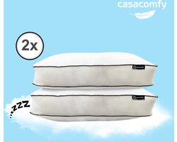 Hoofdkussen , Ergonomisch, Orthopedisch, BreezeLux Comfort,Nekklachten,50x60x10 cm, 2 stuks , duo pack, Geschikt voor rug-, zij- en buikslapers