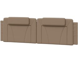 Hoofdkussen Kunstleer - Bedkussen Hoofdbord - Comfortabel Lezen - Vlekbestendig Materiaal - 180 cm - Cappuccino