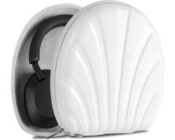 Hoofdtelefoonhoesje compatibel met Sony WH-CH710N WH-1000XM5 - Beschermende hoes voor WH-1000XM4 WH-1000XM3 MDR-1AM2 - Harde schaal reisdraagtas met kabelopslag (Seashell wit)