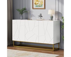 Hoogglans dressoir - moderne boekenkast Buffetkast Dressoir met 4 vakken - 130 x 35 x 76 cm