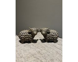 Hooglander bruin klein- woondecoratie- herfst- stoer sober - sfeervol- kerst - 1 stuk willekeurig geleverd