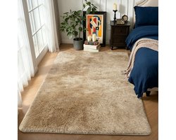 Hoogpolig Fluffy Vloerkleed 160x230 cm Taupe – 30 mm Shaggy Tapijt – Zacht Vloerkleed voor Woonkamer en Slaapkamer