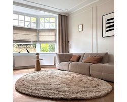 Hoogpolig Organisch vloerkleed Furr Stone bruin - Interieur05 - 200 x 290 cm - (L)