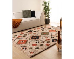 Hoogpolig vloerkleed - Artisan beige/multi 200x300
