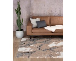 Hoogpolig vloerkleed Marble Artisan - beige 120x170 cm