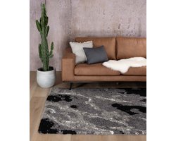 Hoogpolig vloerkleed Marble Artisan - grijs 160x230 cm