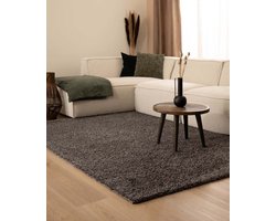 Hoogpolig vloerkleed shaggy Trend effen - grijs 200x300 cm