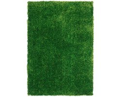 Hoogpolig Vloerkleed | Tapijt | Diamond | Uni | Groen | 160x230 cm