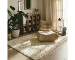 Hoogpolig vloerkleed wit/ivoor Teddy Mrcarpet