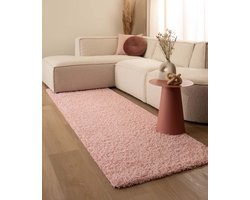 Hoogpolige loper shaggy Trend effen - lichtroze 80x250 cm