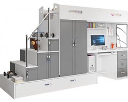 Hoogslaper met bureau en kast Multi Straight