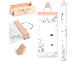Hoogte Liniaal Wand Groeigrafiek - 7 Voet Formaat - Waterdicht Canvas Materiaal - Met Herinneringsdoos & Haak - Verwijderbaar Design - Neutrale Kinderkamer Decoratie - Geschikt voor Baby's, Kinderen & Kleuters
