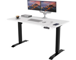 Hoogte Verstelbaar Bureau - Elektrische Kantoortafel met Groot Tafelblad (Wit, 120 x 80)