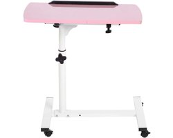 Hoogte verstelbare verzorgingstafel met wieltjes, afneembaar - Multifunctionele computertafel, laptoptafel, laptopstandaard, banktafel, bijzettafel, roltafel, statafel, werktafel - Mobiel