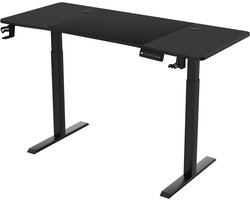 Hoogteverstelbaar Bureau – 140x60 cm – Elektrisch in 3 Hoogten Verstelbaar Tafelf – Ergonomisch, Met Geheugenfunctie, Modern Kantoor- en Gamingbureau Computertafel – Zwart