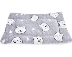Hoogwaardig flanel fleece huisdieren zacht en warm huisdierbed voor honden / katten (49 x 32 cm, grijze beer)
