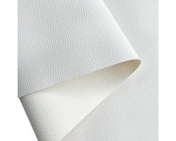 Hoogwaardig kunstleer per meter, imitatieleer, waterdicht, naaien, repareren, premium lederen stof (wit-100 x 160 cm)