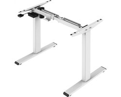 Hoogwaardig zit-sta bureau max 120 cm breed wit gepoedercoat elektrisch verstelbaar van 71 tot 120 cm
