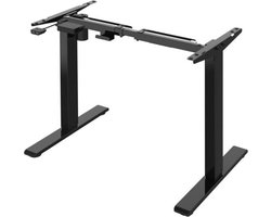 Hoogwaardig zit-sta bureau max 120 cm breed zwart gepoedercoat elektrisch verstelbaar van 71 tot 120 cm