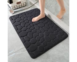 hoogwaardige badkamermat - Luxe Comfort en Veiligheid in één-Uitzonderlijke Waterabsorptie- 50*80cm-zwart