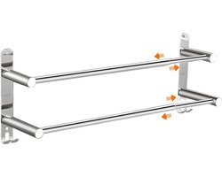 Hoogwaardige handdoekhouder - roestvrij staal - verstelbaar - 1 stuk