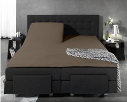 Hoogwaardige Jersey Splittopper Extra Lang Hoeslaken Taupe | 160x220  | Comfortabel En Zacht | Rekbaar