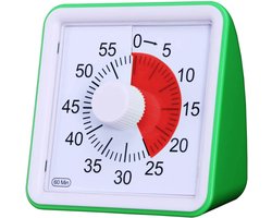 Hoogwaardige Leerklok voor Kinderen - Timer Kind Groen - Vergaderklok - Aftelklok - Leerklokken - Kookwekker Analoog - Leer Klok kijken - Time - Educatieve Klok - Huiswerk Hulp - Educatief Speelgoed - Thuisonderwijs