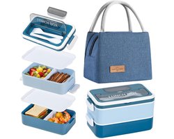 Hoogwaardige lunchboxset - duurzame broodtrommel met koeltas - 1 set