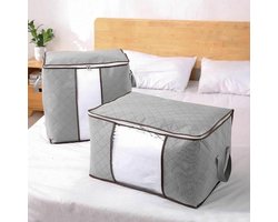 Hoogwaardige Opbergtas voor Kleding - 4 Stuks - Organizer voor Dekbed - Dekbed Opbergzak - Opbergers voor Seizoenskleding - Zakken om ruimte te besparen - Opslag voor Beddengoed, Kleding en Handdoeken