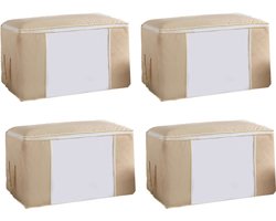 Hoogwaardige Opbergtas voor Kleding - 4 Stuks - Wit - Organizer voor Dekbed - Opbergzak - Opbergers voor Seizoenskleding - Zakken om ruimte te besparen - Opslag voor Dekbed
