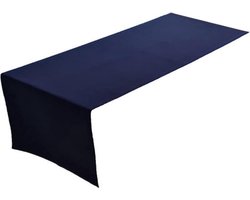 Hoogwaardige tafelloper van 100% katoen - collectie concept - marineblauw - 30x100cm tafelloper textiel 60 x 140 cm