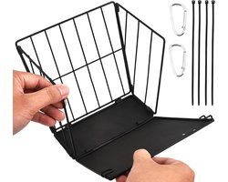 Hooi Rek - Voerbak Konijn - Netjes Voeren - Vouwbaar Metalen Frame - 17.2L x 16.3W x 3.2H cm - Multicolor
