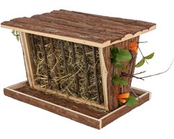 Hooiruif Trixie - Schorshout 40x30x22 cm - Overdekt met bodem en deksel, Voerbescherming Knaagdieren