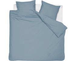 HOOMstyle Dekbedovertrek 100% Percale Katoen - 200x240 cm - Tweepersoons - Topkwaliteit - Effen - Blauw