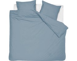 HOOMstyle Dekbedovertrek 100% Percale Katoen - 240x240 cm - Lits-Jumeaux - Topkwaliteit - Effen - Blauw