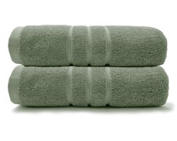HOOMstyle Handdoeken Set Boutique - 2 stuks - 70x140cm - Mos groen