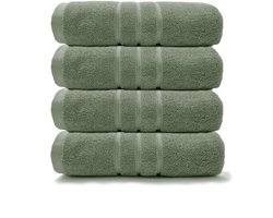 HOOMstyle Handdoeken Set Boutique - 4 stuks - 50x100cm - Mos groen