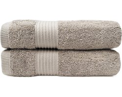 HOOMstyle Handdoeken Set Elegance - 2 stuks - 100% Soft Cotton 650gr - 70x140cm - Taupe
