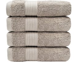 HOOMstyle Handdoeken Set Elegance - 4 stuks - 100% Soft Cotton 650gr - 60x110cm - Taupe