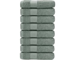 HOOMstyle Handdoeken Set Elegance - 8 stuks - 100% Soft Cotton 650gr - 50x100cm - Groen / Olijf
