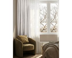HOOMstyle Kant en klaar gordijn met haakjes Luna - 100% Verduisterend - Plooiband - 140x270 - Off White