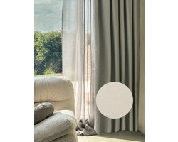 HOOMstyle kant en klaar gordijn met haakjes Moon - Verduisterend - 100% Blackout - Plooiband - 140x270cm - Off White
