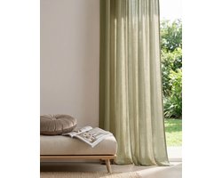 HOOMstyle Kant en klaar gordijn met haakjes Noa - Inbetween - Plooiband - 140x270 - Olijf Groen