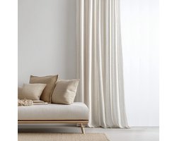 HOOMstyle Kant en klaar gordijn met ringen Noa - Inbetween - Geschikt voor gordijnroede - 140x270 - Natural