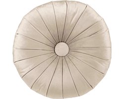 HOOMstyle Kiki Kussen - Sierkussen rond - Fluweel - Ø40cm - Beige / Zand