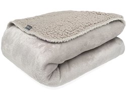 HOOMstyle Lotus Plaid - Superzacht fleece deken - Teddy dubbeldik - Bedsprei - 130 x 170 cm - Zand