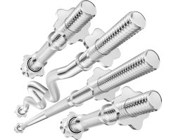 Hop-Sport Set van verchroomde stalen stangen voor krachttraining in je homegym, inclusief een rechte halterstang van 167 cm, een super curl EZ stang van 120 cm en twee korte stangen van 40 cm met een diameter van 30 mm