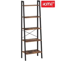 Hoppa! 5-laags ladderkast - Bruin/Zwart - Metaal - 56 x 32 x 170 cm (L x D x H)