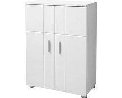 Hoppa! Badkamermeubel - Badkamerkast - Wit - MDF- 55 x 30 x 77 cm (B x D x H)